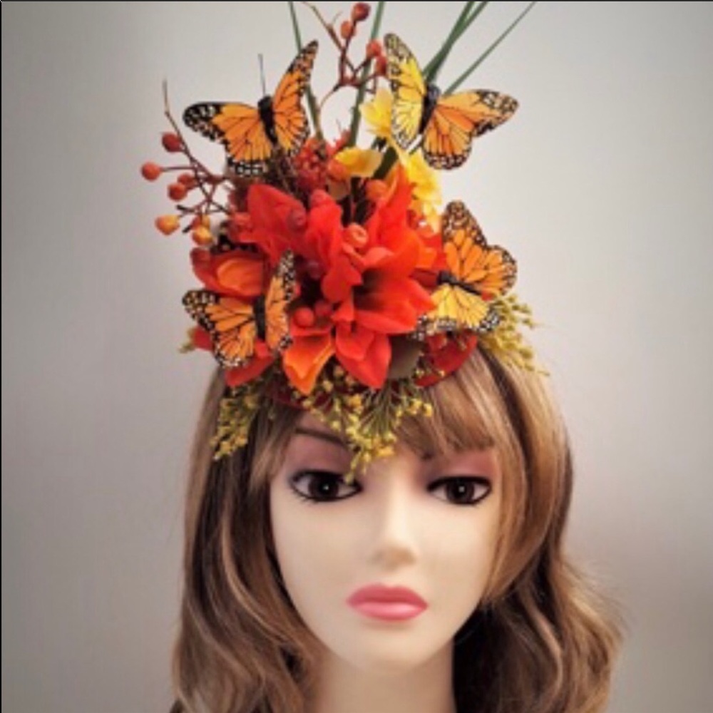 Butterfly floral fascinator